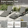 thumbnail image 3 of AENKYO 80-in Patio Chaise Lounge Chairs Set of 2, Outdoor Wicker Recliners with Adjustable Backrest and Pull-Out Side Table, Gray, 3 of 10