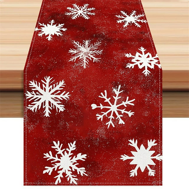 LSLJS Christmas Table Flag-Christmas Printed Tablecloth- Cabinet Decoration-Linen Tablecloth Pad-tea Flag