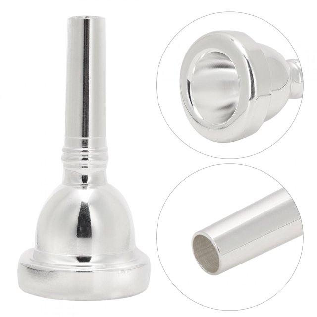 YLSHRF Embouchure de Trombone 12C, Embouchure en Laiton Plaqué Argent Accessoires pour Instruments de Musique