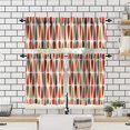 thumbnail image 4 of Mid Century Window Valance,Drop Shapes Abstract Triangular Retro Printed Pattern Curtain Valance for Kitchen Bedroom Bathroom 54''''x18''''+27''''x36''''x2（3 Piece）, Style-4, 4 of 5