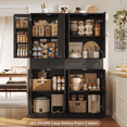 thumbnail image 3 of Homfa 70.8'' Tall Kitchen Pantry Storage Cabinet with Door Racks & Drawers, Modern 8 Doors Food Pantry Cabinet for Dining Room, Living Room, Black, 3 of 7
