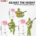 thumbnail image 2 of Adjustable Height Music Stand with Light Clip – Heavy-Duty Foldable Sheet Holder 23"-57", 19.5" Tray & Page Clips for Guitar, Violin, Piano (13.25lbs Capacity), 2 of 8