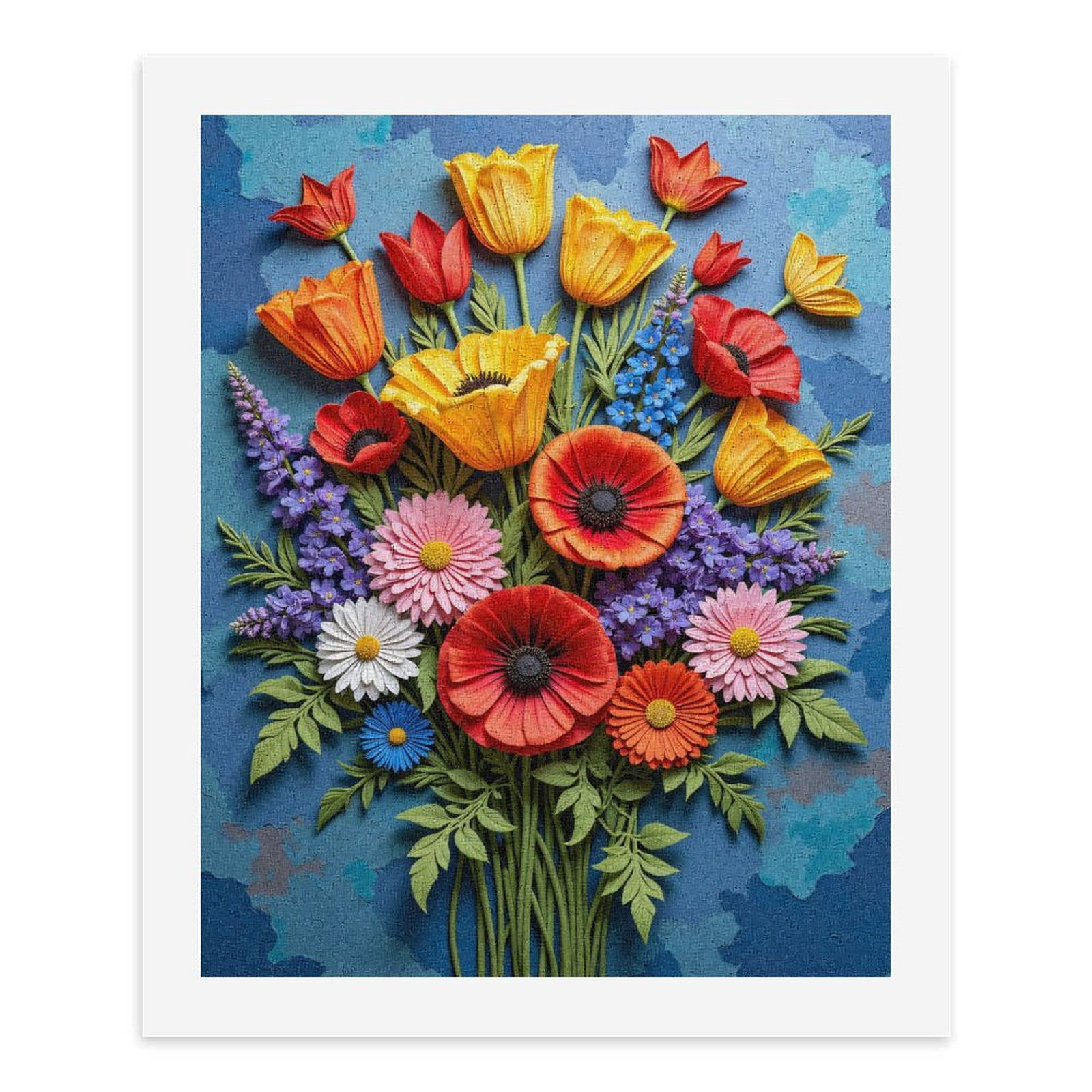 Paint By Numbers Kit for Adults Beginner - DIY Colorful Floral Paper Art Arrangement Canvas Painting Kits for Adults, Frameless Paint By Number for Adults for Home Wall Decor 16x20 Inch