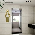 thumbnail image 4 of Billuyoard Señal de inodoro visible para puerta acrílica, símbolo de baño fácil de usar, señal de baño de acrílico, señal adhesiva para Decoración del hogar estilo A negro, 4 of 6