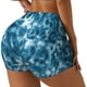 thumbnail image 1 of Fotbe Blue Tie Dye Shorts Sin Costuras – Shorts Deportivos de Cintura Alta para Mujer, Elásticos para Gimnasio, Yoga, Running o Ciclismo-Small, 1 of 8
