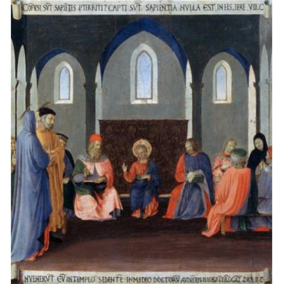 Posterazzi SAL263708 l'Histoire de la Vie du Christ Dispute avec les Médecins Fra Angelico 1387-1455 Italien Museo di San Marco Affiche Imprimée - 18 x 24 Po.