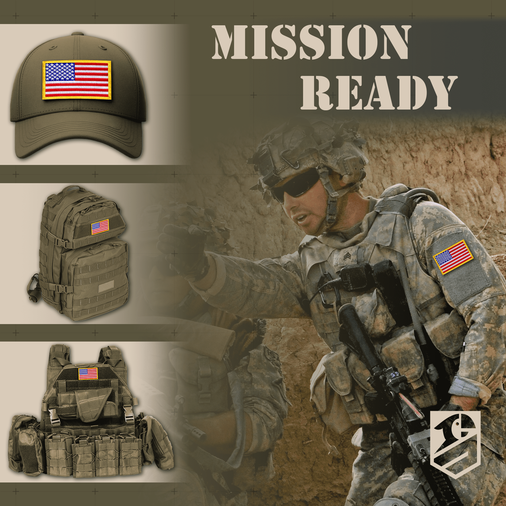 Bluyellow 10Pcs American Flag Patch Set - Embroidered Tactical Patches with Hook and Loop Fastener for Backpacks, Vests, Jackets, and Dog Harnesses - Durable USA Flag Patches, Sew-On Option, 2x3"