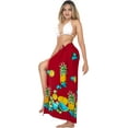 thumbnail image 3 of HAPPY BAY Women's Pareo Beach Bikini Wrap Cover Ups Sarong One Size Fruits, Red, 3 of 4