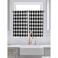thumbnail image 2 of Tier Curtains 45 Inches Long, Black White Plaid Window Treatment Curtain Drapes, Gradient Geometric Buffalo Checkered Small Curtain Drapes for Bathroom Laundry Room, 27.5"x45", 2 Panels, 2 of 7