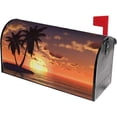 thumbnail image 2 of Sunset Coconut Palm Tree Beach Ocean Magnetic Mailbox Covers, Mail Wraps Garden Yard Home Decor for Outdoor Standard Size 21x18 in, 2 of 6