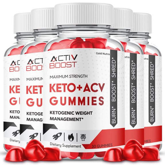 Activ Boost ACV Keto Gummies, Activ Boost Keto Gummies Maximum Strength Formula with Apple Cider Vinegar Gummy Dietary Supplement (5 Pack)