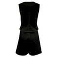 thumbnail image 3 of Zpanxa 2 Piece Sets for Women Summer Fashion Cotton Linen Suit Vest Set Sleeveless Tank Tops Loose Wide Leg Shorts Casual Summer Vacation Outfits Mathing Lounge Sets Black S, 3 of 6