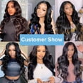 thumbnail image 7 of Clip In Hair Extensions Brazilian Remy Human Hair Body Wave Clip In Extensions 10-26 Inch 8 Pcs/Set Natural Black Color Clip Ins Remy Hair 120G, 7 of 7
