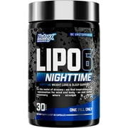 Nutrex Lipo 6 Nighttime Fat Burner | Melatonin Sleep Aid & Weight Loss Diet Pills for Men and Women | Night Time Metabolism Booster Appetite Suppressant | 30 Servings (1)