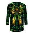 thumbnail image 5 of Ounisa St. Patrick's Day Sweatshirt for Womens Clover Graphic T-Shirts Patty's Day Color 3/4 Sleeve Tee Tops, 5 of 6