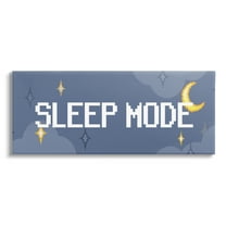 Stupell Industries Sleep Mode Pixel Phrase Nature Painting Gallery Wrapped Canvas Print Wall Art, 24 x 10