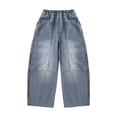 thumbnail image 2 of CAIXIA Boys Jeans Baggy Wide Leg Wide Leg Pants Washed Denim Pants Loose Fit Y2k Trendy Kids Trousers Elastic Wasit Multipockets Vintage Streetwear, 2 of 4