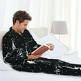 thumbnail image 6 of Susaid New York City1 Print Men's Long Sleeve Pajama Set, Two-Piece Button-Down Loungewear PJs Set, Comfortable Sleepwear for Relaxation-Medium, 6 of 7