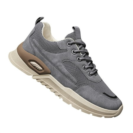 XDDST Mens Comfortable Dress Shoes Men Low Top Breathable Running Pu Casual Sport Shoes