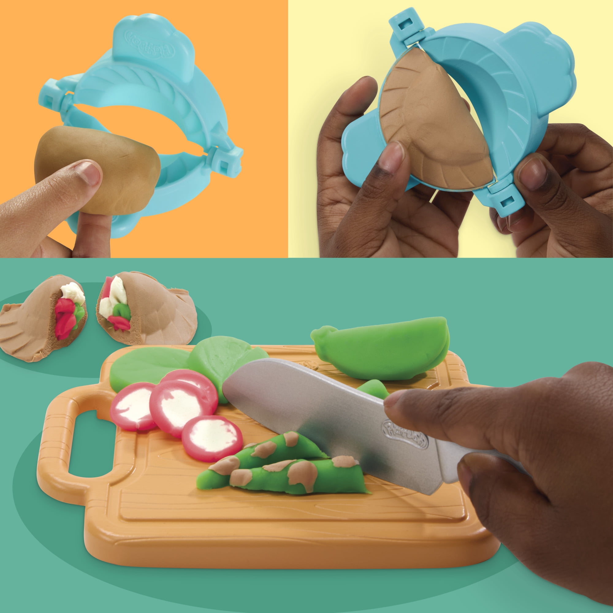 Play-Doh Wok & Wonton 8-Piece Kitchen Playset for Kids 3+