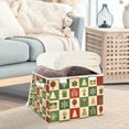 thumbnail image 3 of Yayeee Collapsible Cube Storage Bin with Lid Fabric Closet Decorative Basket with Handles, Christmas Plaid Pattern, 3 of 7