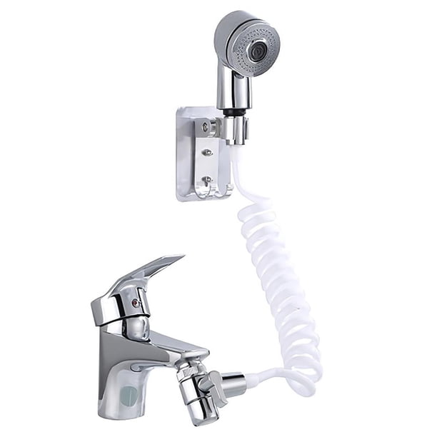 Fregadero De Mano Ducha Superficie Lisa Grifo Del Fregadero Pulverizador De Manguera Con Convertidor De Grifo Soporte Sin Perforaciones Adaptador De Junta De Tubería De Conexión Minnieouse HA016987-00