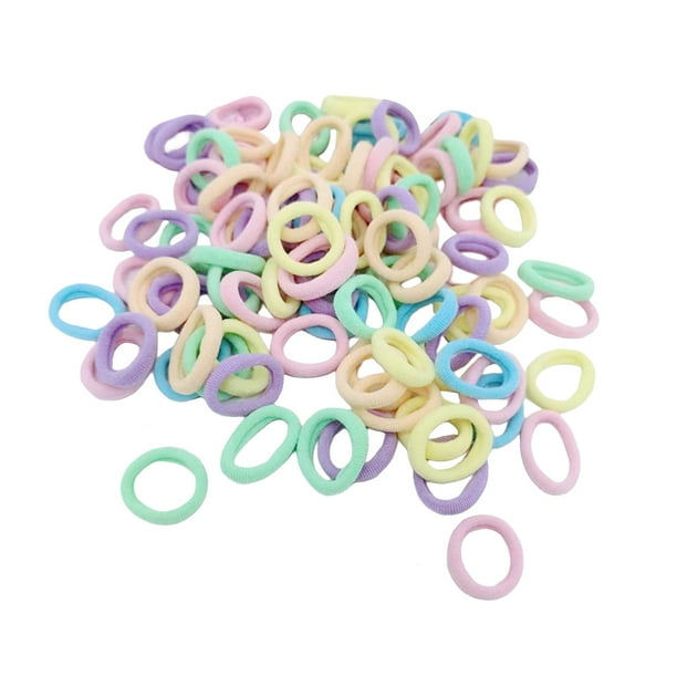 100 Uds. Lazos para El Pelo de Bebé, Coleteros, Bandas Suaves para El Pelo, Cuerda para El Pelo Sin Costuras para Niño Niña, Regalo para Niños, Pelo R Color