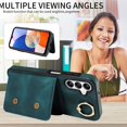 thumbnail image 3 of SaniMore for Samsung Galaxy A14 5G (6.6" 2023) Case, PU Leather Skin Shockproof Bumper Flip Purse RFID Blocking Metal Ring Stand Shell, Card Holder Cash Pocket Anti-drop Cover For Galaxy A14 5G, Green, 3 of 16