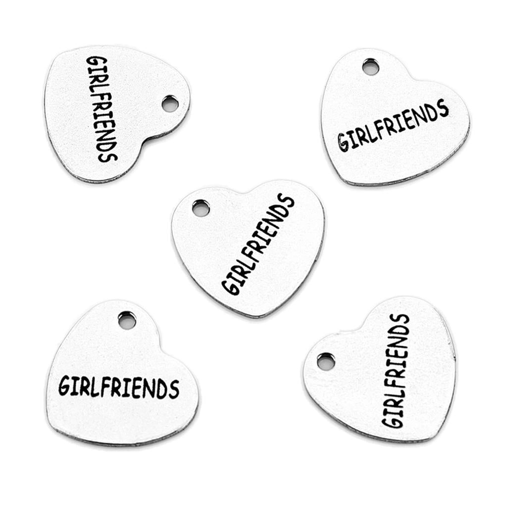 Lot 5pcs on sale Stainless Steel Silver Heart Love Charms Pendant Fashion Gifts