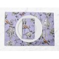 thumbnail image 1 of S4Sassy Purple Bird & Floral Printed Dining Room Reversible Tablemats With Napkins set, 1 of 3