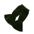 thumbnail image 5 of Franhais Newborn Baby Girls Flare Pants, Toddler Velvet Casual Elastic Waist Long Trousers, 5 of 6