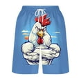 thumbnail image 4 of ZCFZJW Mens Beach Swim Trunks Lightweight Casual 3D Chicken Novelty Print Drawstring Elastic Waist Hawaiian Shorts Quick Dry Bathing Suit Short Pants with Pockets Multicolor#02 M, 4 of 5