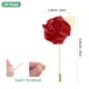 thumbnail image 3 of Uxcell 24-Pack Pines de Flor para Solapa para Hombres, Broches de Rosa con Hoja Dorada para Novios para Bodas/Bailes/Fiestas [Rojo Vino], 3 of 7