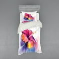 thumbnail image 2 of Ambesonne Floral Bedding Set 4 Pcs, Hibiscus Flower Pastel, Queen, Multicolor, 2 of 3