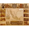 thumbnail image 2 of Vintage Maps 14x12 Black Modern Framed Museum Art Print Titled - Archaeological Map of Mexico, 2 of 4