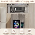 thumbnail image 4 of Farmhouse End Table with Charging Station, Narrow Nightstand for Living Room, Small Wooden Sofa Side Table, Bedside Table with Drawer and Storage Cabinet, Rustic Gray, 4 of 12