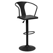 Best Choice Products Height Adjustable Metal Bar Stool with Back Support (Black)