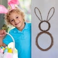 thumbnail image 4 of Conejo de Pascua con cuerda de enredadera Decoración colgante de aro de ratán marrón 57,5×24cm Pared rústica de puerta Fiesta festiva de primavera Manualidades Decoración del hogar, 4 of 6