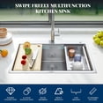 thumbnail image 3 of Kojooin Stainless Steel 304 Drop-In Kitchen Sink, Handmade Brushed Finish Sink with Cutting Board, Dish Rack and Bottom Mat, 3 of 8