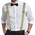 thumbnail image 7 of Buyless Fashion Suspenders for Men - 48" Adjustable Straps 1 1/4" - X Back With Black Clips - 5142-Tan, 7 of 7