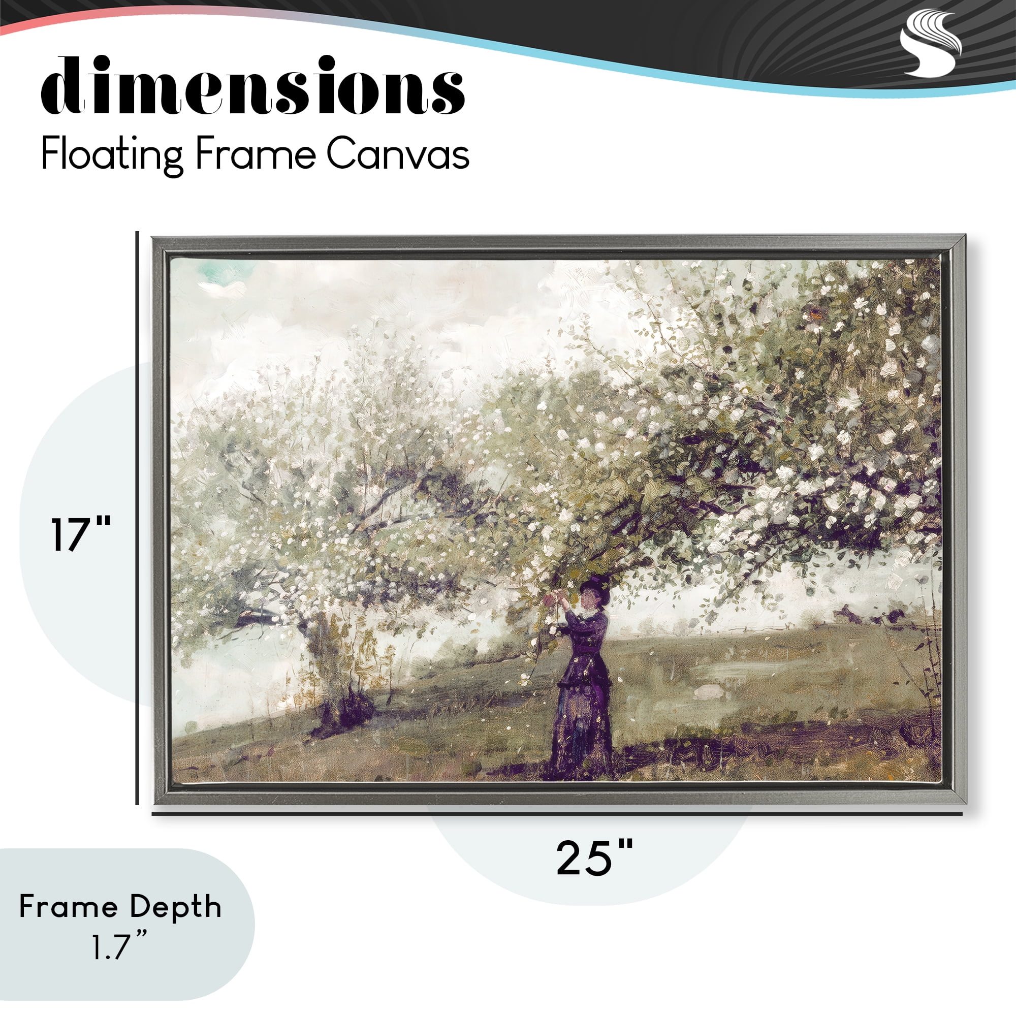 Stupell Industries Vintage Gathering Spring Blossoms Gray Framed Floater Canvas Wall Art, design by Leah Straatsma