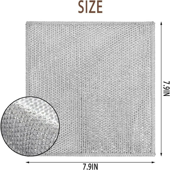 10/20Pcs New Upgrade 3-Layer Metal Dish Cloth, No Scratches and No Odor, Multipurpose Wire Dishwashing Rag for Wet and Dry, Kitchen Cleaning DishRags,Sinks,Dishes,Stove Top