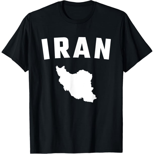 Camiseta de silueta blanca aislada de un mapa de Irán