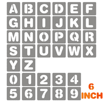 6 Inch Letter and Number Stencils, 36 Pcs Reusable Plastic Alphabet Spray Paint Stencils for Painting on Wood, Wall, Home Sign, DIY Craft Decoration