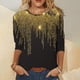 thumbnail image 1 of Pntutb Mujeres 3/4 Mangas Casual Camisas Pullover Túnica Suelta tops Estampado O-Cuello Blusa Pntutb Pntutb-5345, 1 of 5