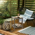 thumbnail image 3 of Casafield Adirondack Side Table, Cedar Wood End Table with Shelf for Patio, Lawn, and Garden - Gray, 3 of 8