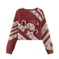 thumbnail image 2 of Xoenoiee Christmas Snowman Candy Print Girls Crew Neck Long Sleeve Cropped Sweatshirts Xmas Loose Fit Pullover Tops Winter Fall Clothes, 9-10 Years, 2 of 7