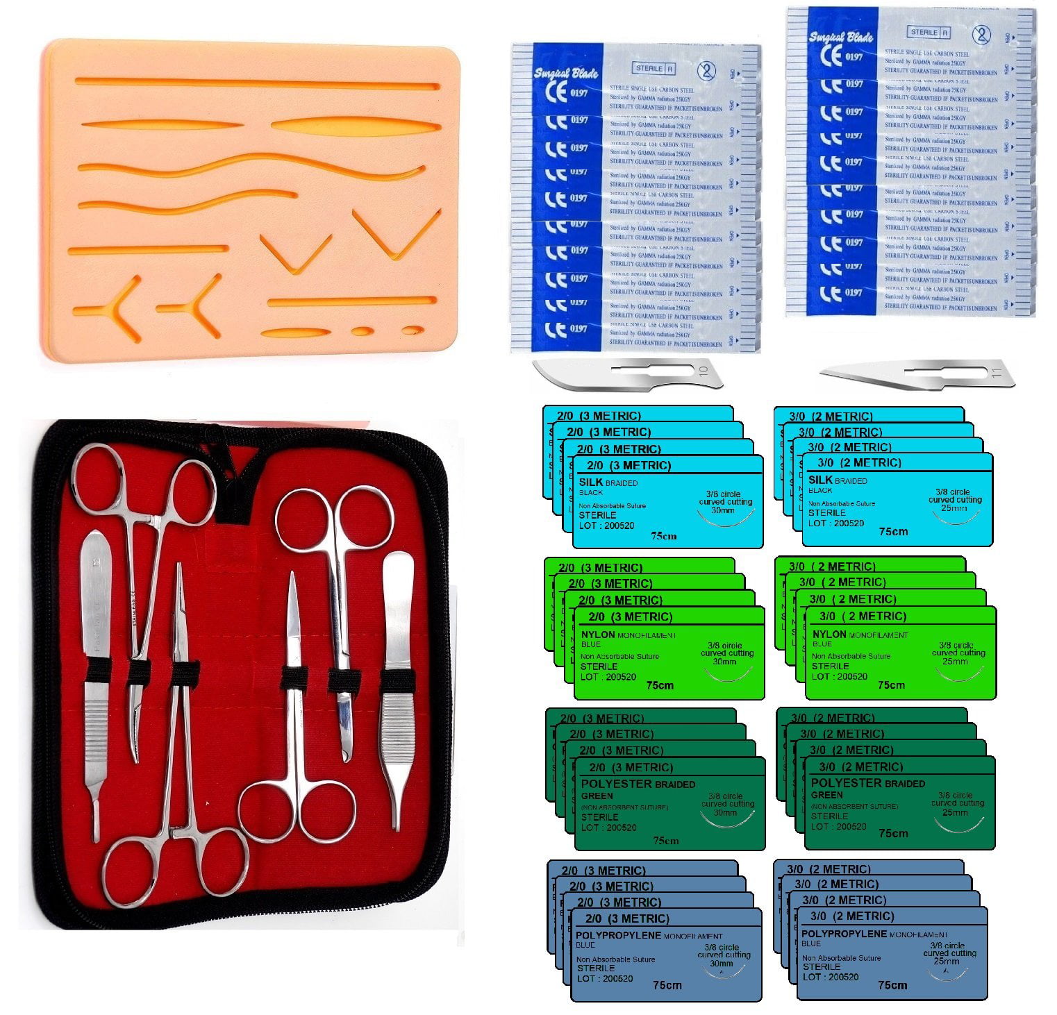 39 Piece First Aid Kit Emergency Wound Care Suture Kit