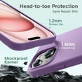 thumbnail image 6 of Designed for iPhone 15 Case,Silicone Ultra Slim Shockproof Protective Phone Case with [Soft Anti-Scratch Microfiber Lining], 6.1 inch, Light Purple, 6 of 11
