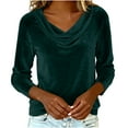 thumbnail image 6 of Womens Tops Trendy 2026 Fall Velvet Cowl Neck Shirts Long Sleeve Teacher Clothes Office Business Dressy Casual Outfits, 6 of 7